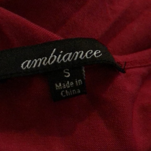 Ambiance red bodysuit with mesh sleeves size small - Picture 6 of 7